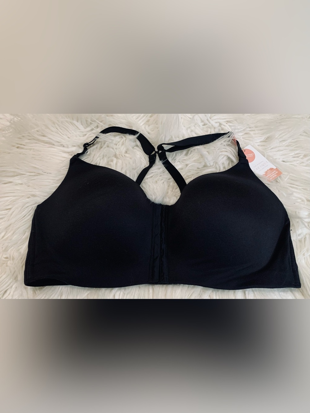 NWT Cacique Lightly Lined Full Coverage No Wire Mastectomy Bra Black Size 42D